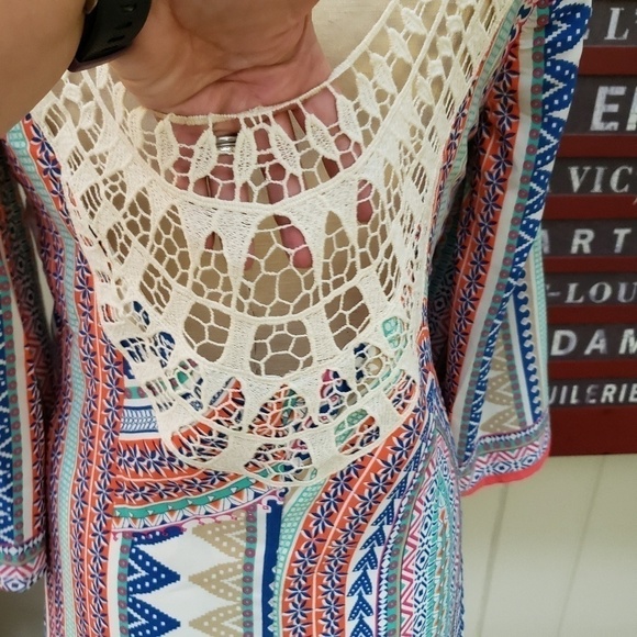 Jay long sleeve open embroidery back boho dress Size Small - Picture 7 of 10